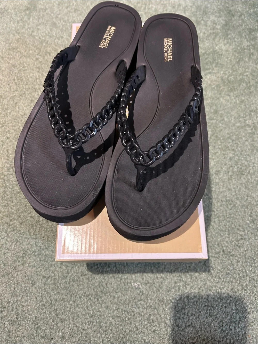 Michael KORS Black Zara Flip Flops  size 10